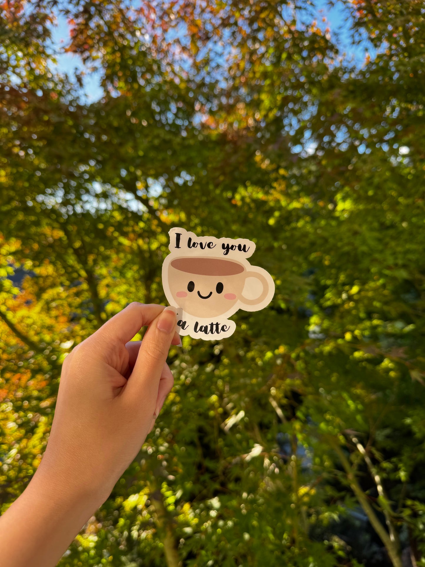 I love you a latte punny sticker