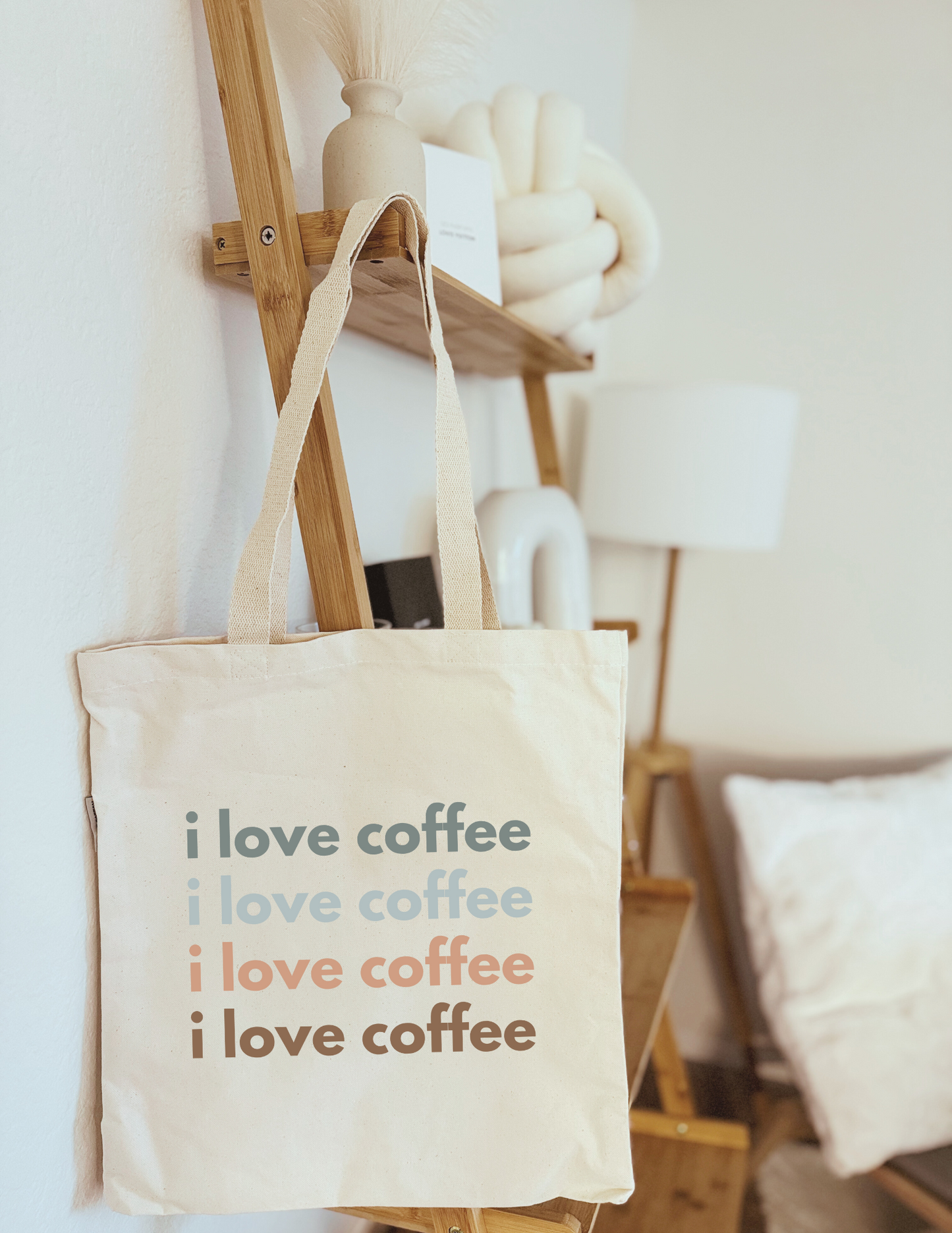 I love coffee organic cotton heavy canvas tote